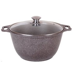 Кастрюля Kukmara кмк32а 3 л, кофейный мрамор