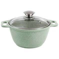 Кастрюля Kukmara Мраморная 20 см 2 л, фисташковый мрамор