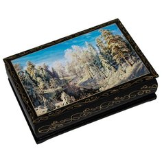 Набор конфет Кремлина Чернослив шоколадный с миндалем в сувенирной шкатулке 300 г природа зима