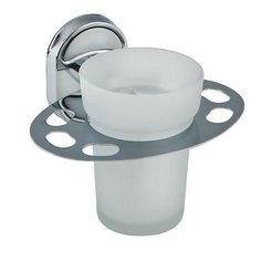 Стакан для зубных щеток Potato P2906-1 хром/белый