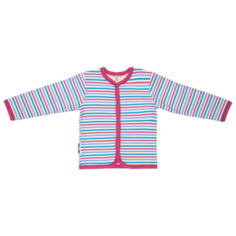 Распашонка lucky child размер 26 (80-86), молочная/розовая/бирюзовая в полоску