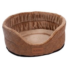Лежак для кошек, для собак Katsu Skaj Плюш M 52х46х19 см коричневый
