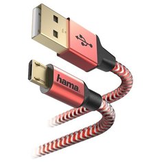 Кабель HAMA USB - microUSB (00178287) 1.5 м красный