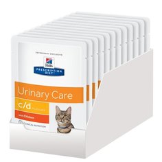 Корм для кошек Hills Prescription Diet при лечении МКБ, с курицей 12шт. х 85 г (кусочки в соусе)