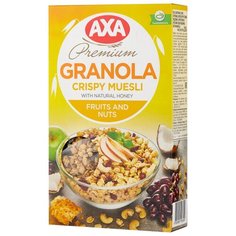 Мюсли AXA хрустящие в меду с фруктами и орехами, коробка, 250 г