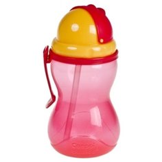 Поильник с трубочкой Canpol Babies 56/113, 370 мл красный/оранжевый