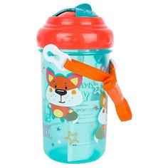 Поильник с трубочкой Canpol Babies 4/102, 400 мл голубой/лисичка
