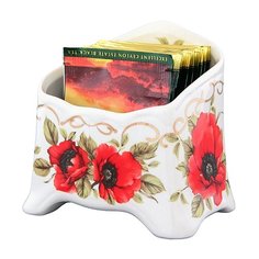 Подставка для чайных пакетиков Elan gallery Маки (503956) белый/красный