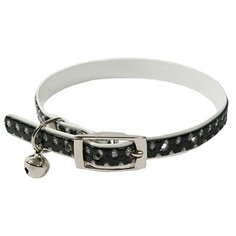 Ошейник КАСКАД Синтетик, двойной с блестками и бубенчиком 00210115 черный