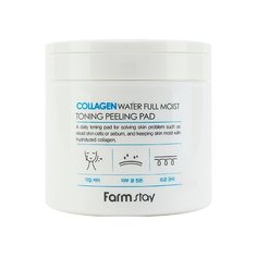 Farmstay очищающие подушечки Collagen Water Full Moist Toning Peeling Pad 150 мл 70 шт.