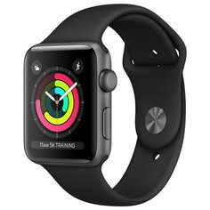 Часы Apple Watch Series 3 42mm Aluminum Case with Sport Band серый космос/черный