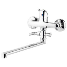 Смеситель универсальный Komrad S21-006 однорычажный лейка в комплекте хром