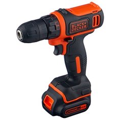Аккумуляторная дрель-шуруповерт BLACK+DECKER BDCDD12 26 Н·м черный/оранжевый