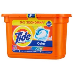 Капсулы Tide Color, пластиковый контейнер, 18 шт