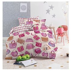 Постельное белье 1.5-спальное Mona Liza Kids Сумочки, бязь бежевый/красный