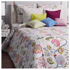 Постельное белье евростандарт Mona Liza Country 70х70 см, бязь белый/розовый