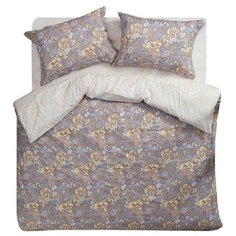 Постельное белье семейное Bedberry Брызги шампанского 70х70 см, сатин коричневый/бежевый