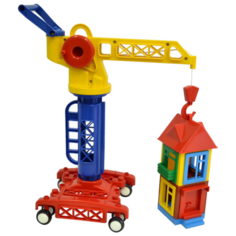Подъемный кран Форма Строим дом (С-186-Ф) 32 см красный/синий/белый/желтый