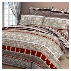 Постельное белье 2-спальное Letto B30 70х70 см, бязь серый/коричневый