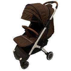 Прогулочная коляска Yoya Plus 4 (сумка-чехол, подстак., дожд., москит., бампер, чехлы на ручки и бампер из экокожи, коврик, накидка на ножки, крючок для сумок) коричневый/белая рама, цвет шасси: белый
