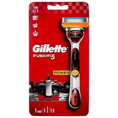 Бритвенный станок Gillette Fusion5 Power ,серый/красный, сменные кассеты 1 шт.