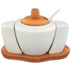 Elan gallery Сахарница и набор для специй "Айсберг" белый/коричневый