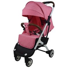 Прогулочная коляска Yoya Plus 3 (дожд., москит., подстак., бампер, сумка-чехол, бамбук. коврик, корзина д/пок, ремешок на руку, накидка на ножки) pink/white frame, цвет шасси: белый