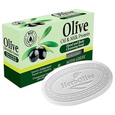 Мыло кусковое HerbOlive Оливковое с молочным протеином, 90 г