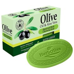 Мыло кусковое HerbOlive Оливковое с алоэ-вера, 90 г