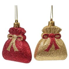 Набор елочных игрушек Magic Time Сумочки (79305) красный/золотистый