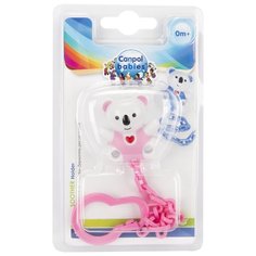 Держатель пустышки Canpol Babies Bear with heart 0 м (1 шт.) розовый