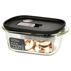 Lock & Lock Контейнер прямоугольный пищевой OvenGlass LLG940 черный/прозрачный