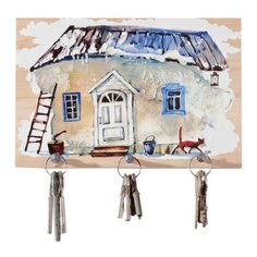 Ключница elf Домик с котом, 20х15 см бежевый Эльф