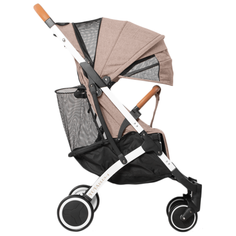 Прогулочная коляска Yoya Plus 4 (сумка-чехол, подстак., дожд., москит., бампер, чехлы на ручки и бампер из экокожи, коврик, накидка на ножки, крючок для сумок) бежевый/белая рама, цвет шасси: белый