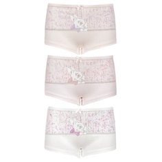 Трусики BAYKAR 3 шт., размер 4, белый/розовый/персиковый