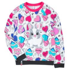 Свитшот Nota Bene размер 128, серый/розовый