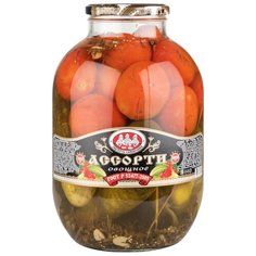 Ассорти овощное Скатерть-самобранка стеклянная банка 3000 мл