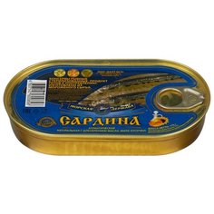 Морская Держава Сардина атлантическая натуральная, филе с добавлением масла, 175 г