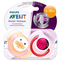Пустышка силиконовая анатомическая Philips AVENT Classic SCF182/15 6-18 м (2 шт) розовый/оранжевый