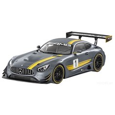Гоночная машина Rastar Mercedes AMG GT3 (74100/99605) 1:14 33 см серебристый/желтый