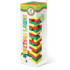 Настольная игра Нескучные игры Башня цветная с кубиком