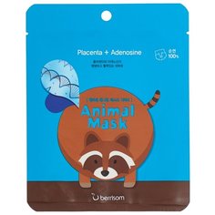 Berrisom Тканевая маска с экстрактом плаценты Animal Mask Series - Raccoon, 25 мл