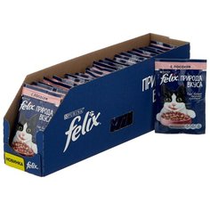 Корм для кошек Felix Природа вкуса с лососем 24шт. х 85 г (кусочки в соусе)