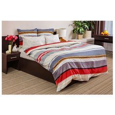 Постельное белье 2-спальное Ночь Нежна Стиль 70 х 70 см поплин бежевый/красный/серый