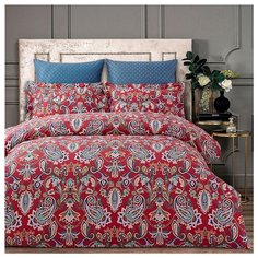 Постельное белье евростандарт Arya Pure Living Aiden, сатин бордовый