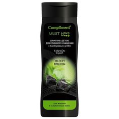 Compliment шампунь-детокс Must Have для глубокого очищения с бамбуковым углем для жирных и ослабленных волос 250 мл