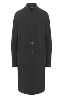 Пальто из смеси шерсти и хлопка Emporio Armani