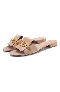 Замшевые шлепанцы Valentino Garavani VLOGO Valentino