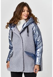 Комбинированная шуба из овечьей шерсти и текстиля Virtuale Fur Collection
