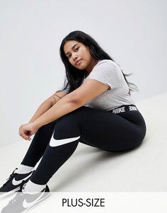 Черные леггинсы с завышенной талией Nike Рlus-Черный
